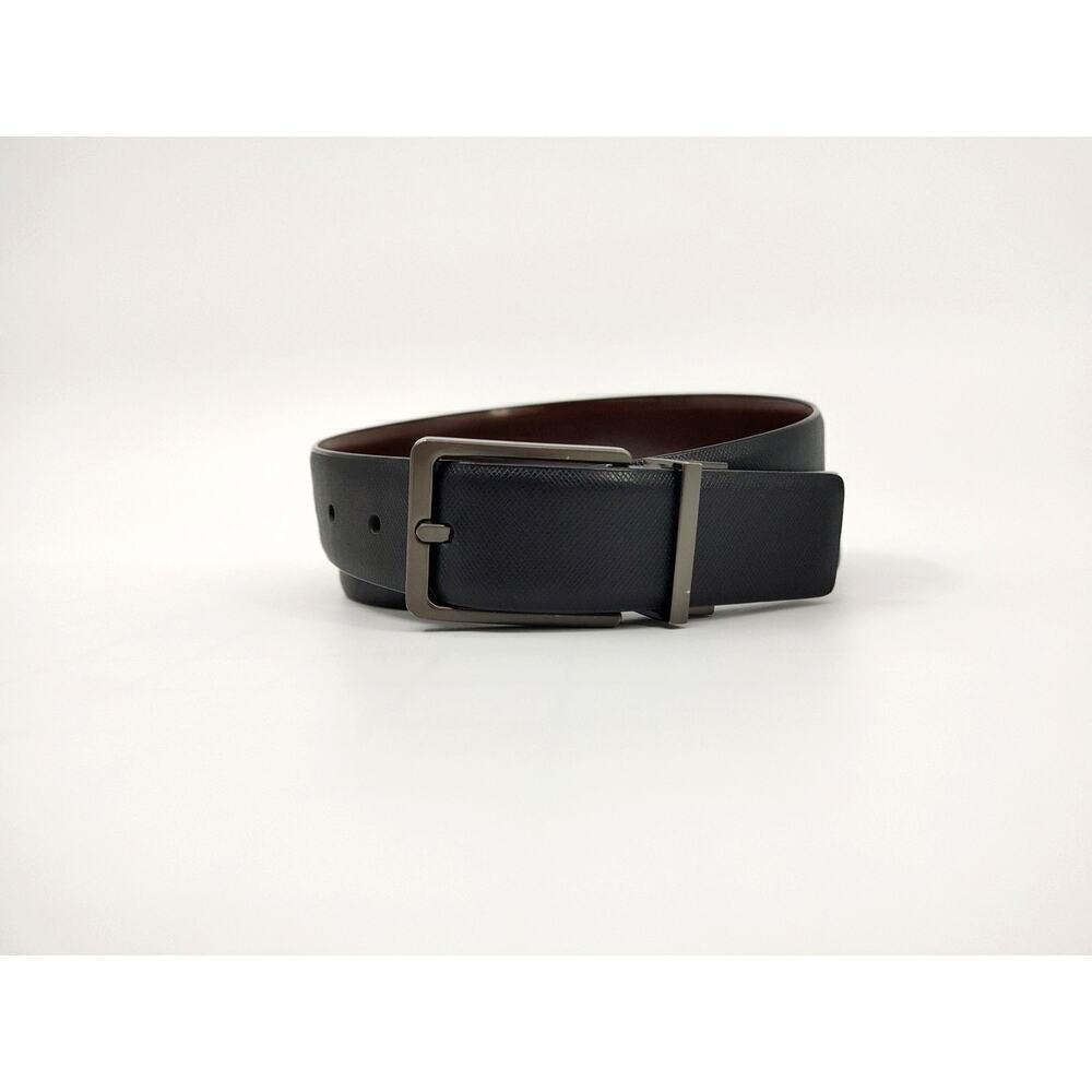 John Henry Reversible Belt Mens 34 Black-Brown Bonded-Leather Classic‎ Workwear